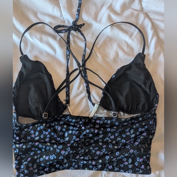 Urban Outfitters Out From Under Black Floral Swim Top Small - Picture 4 of 4
